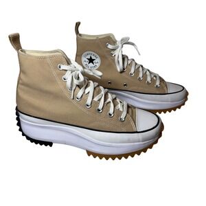 Converse Run Star Hike High Top Beige Canvas‎ Platform Sneakers Women's 9.5